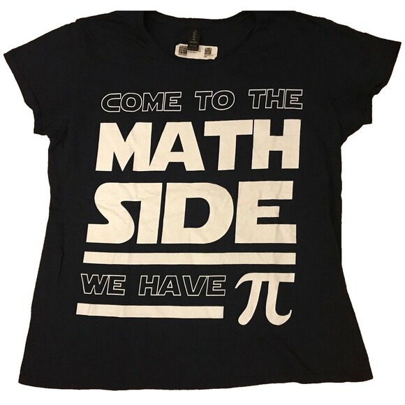 NWTs Come To The Math Side We Have Pi Pie, Women's Navy Blue T Shirt, XL-Nerd - Picture 1 of 7